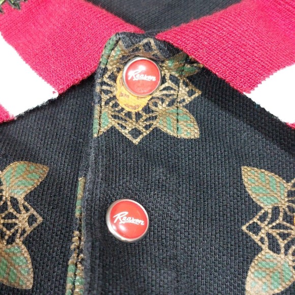 Reason Shirt Size 3XL Long Sleeve Polo Embroidered Rose Skull Snap Button - Picture 12 of 16